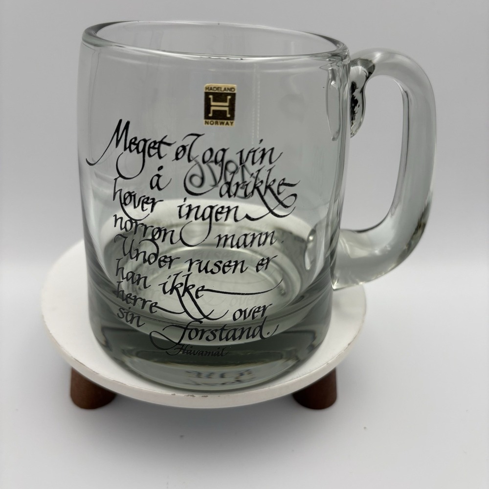 1976, Hadeland Glassverk, German Beer Stein Glass, Smoked Glass VTG, Oktoberfest